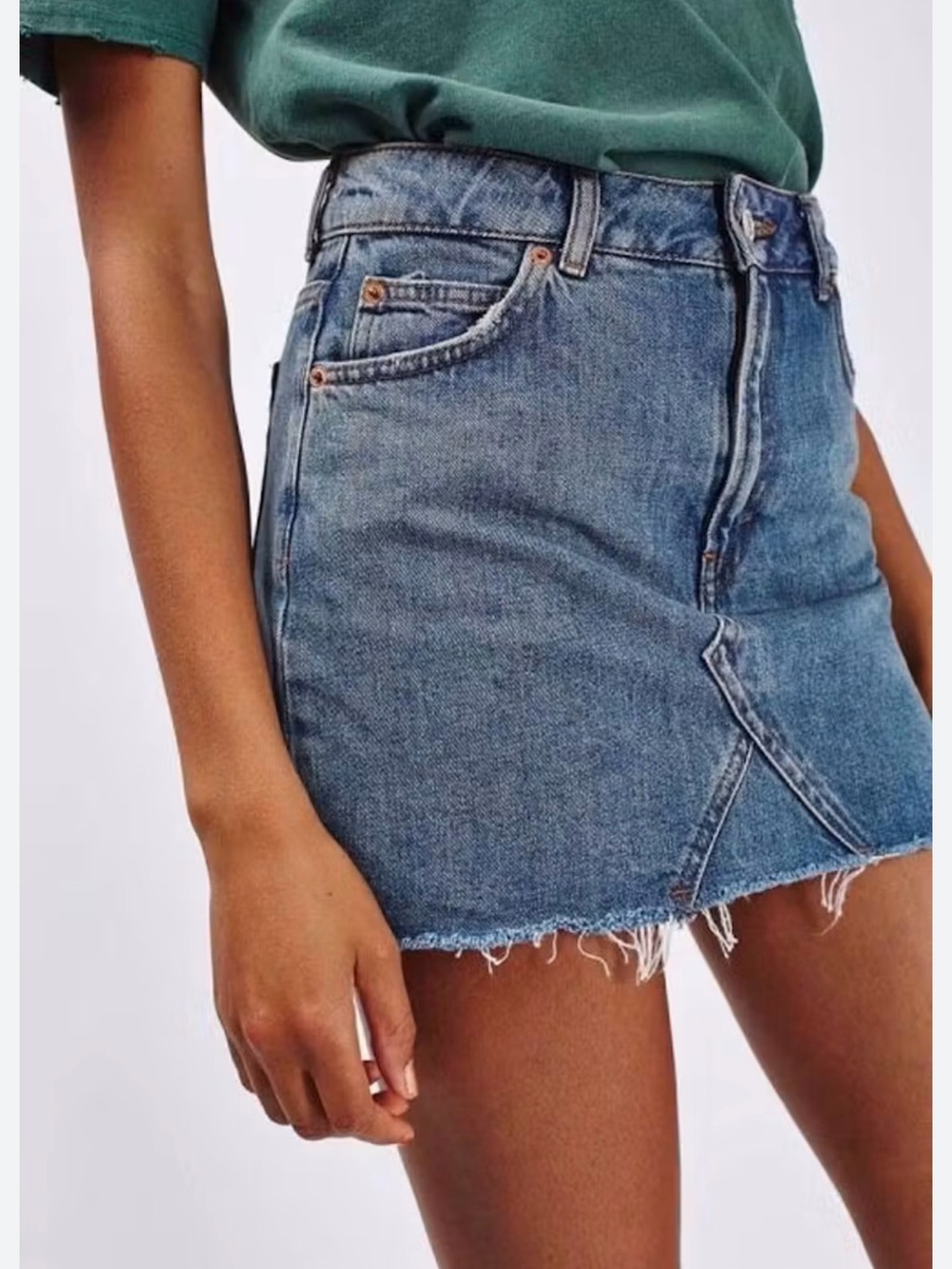 Mossimo Supply Co. Blue Denim Raw-Hem Mini Skirt